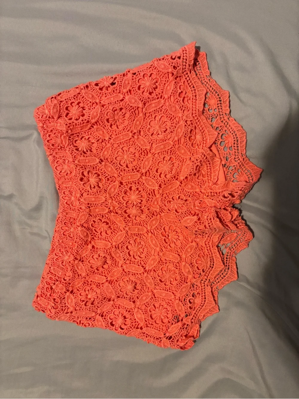 Aeropostale Coral Crochet High-Rise Shorts